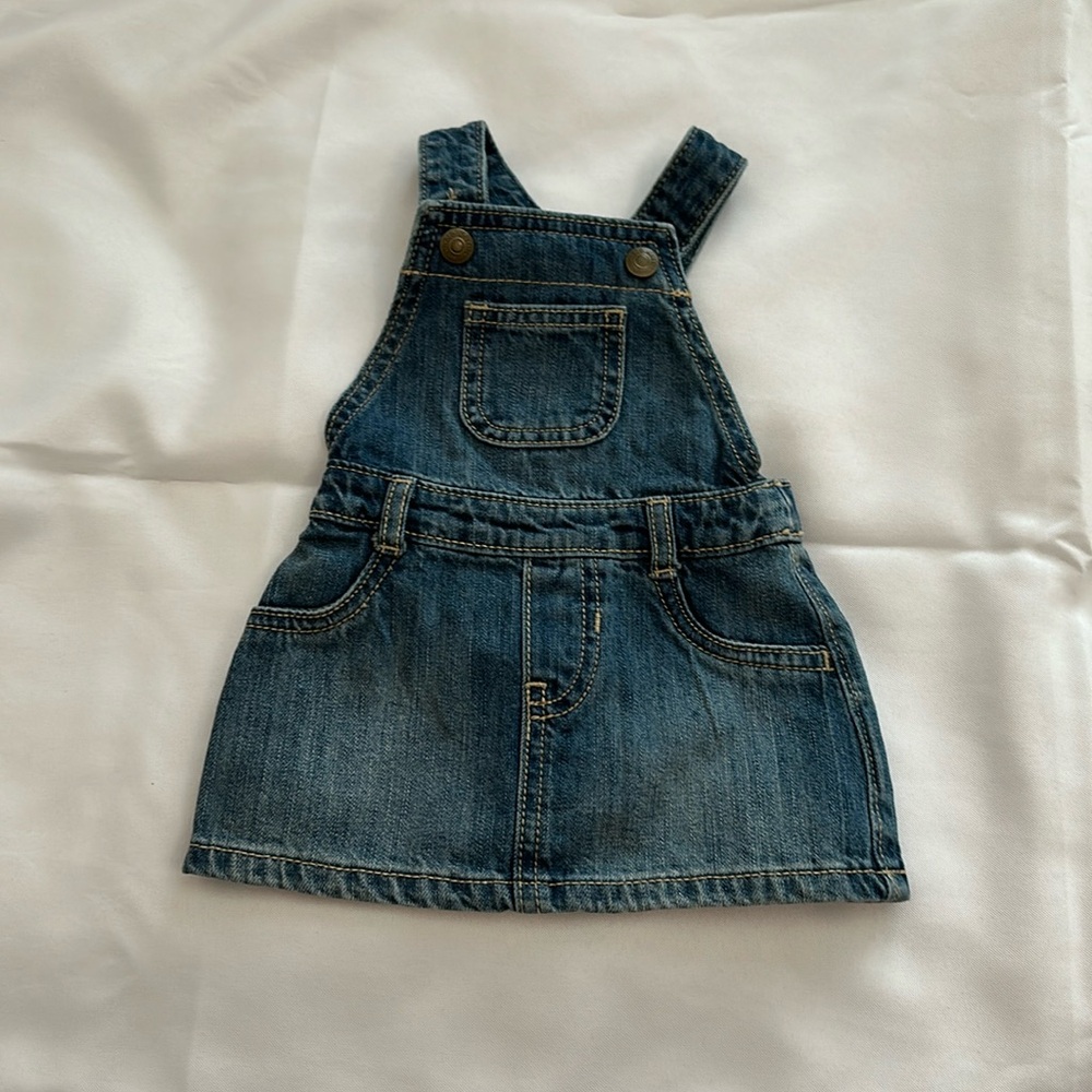 Infant girls denim skirt overalls